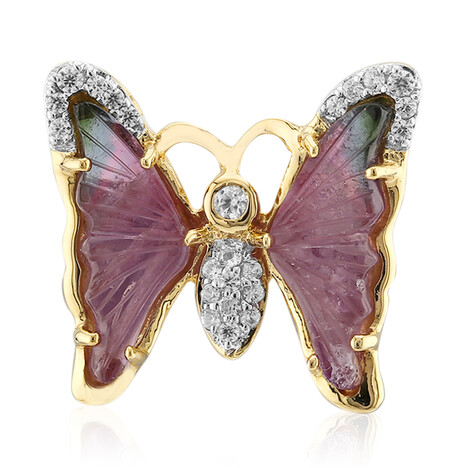 Colgante en oro con Turmalina multicolor (de Melo)