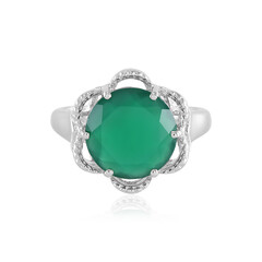 Bague en argent et Onyx vert (Adela Silber)