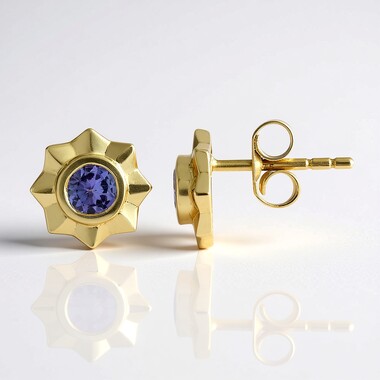 Boucles d'oreilles en or et Tanzanite AAA (de Melo)