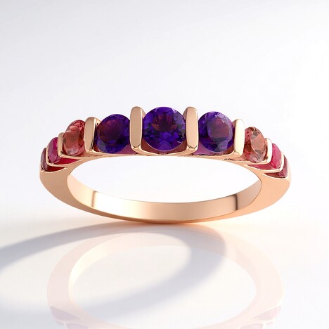 Anello in argento con Ametista Zambiana