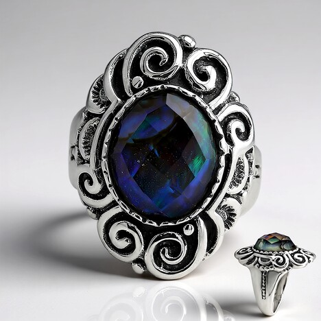 Anello in argento con Quarzo Bianco (Art of Nature)