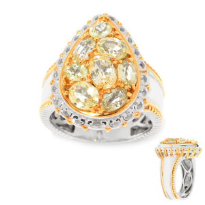 Bague en argent et Saphir champagne (Gems en Vogue)