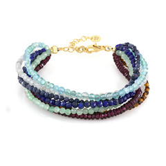 Zilveren armband met magenta granaten