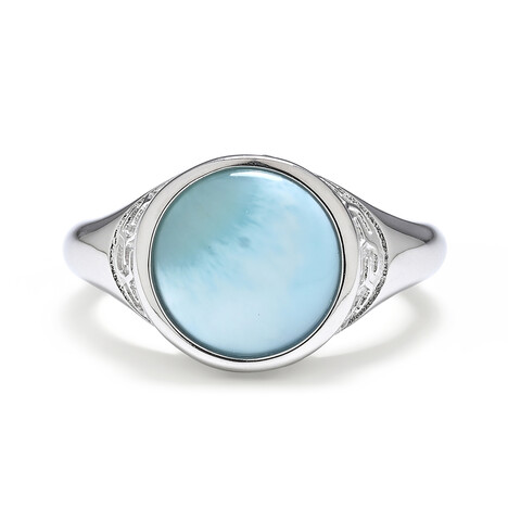 Zilveren ring met een larimar