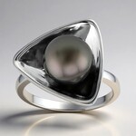 Anello in argento con Perla Tahitiana (TPC)
