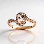 Anello in oro con Morganite AAA