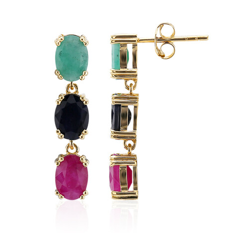 Edelstein-Silberohrringe