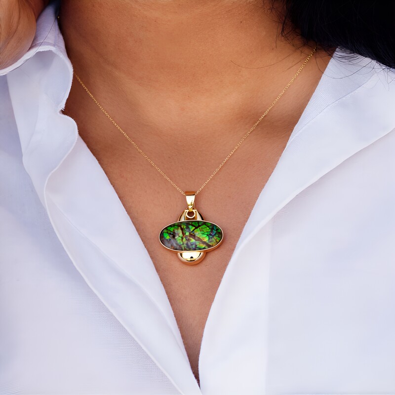 Ciondolo in argento con Ammolite (MONOSONO COLLECTION)