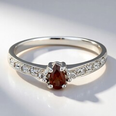 Anello in argento con Granato Malaya