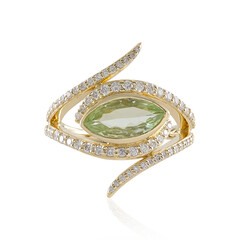Bague en or et Grenat grossulaire (de Melo)