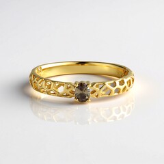 Anello in argento con Diamante Champagne I2 (Ornaments by de Melo)