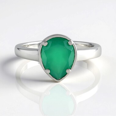 Anillo en plata con Ónix verde
