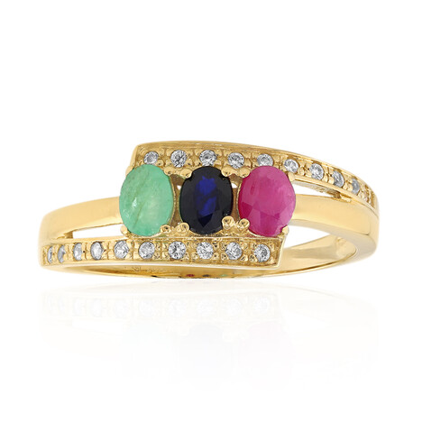 Zilveren ring met een Braziliaanse smaragd