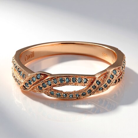 Anello placcato in oro con Diamante Fancy