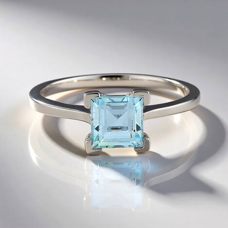 Anello in argento con Topazio Blu Cielo