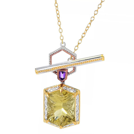 Collana in argento con Quarzo Ouro Verde (Gems en Vogue)