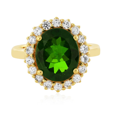 Zilveren ring met een Russische diopsied