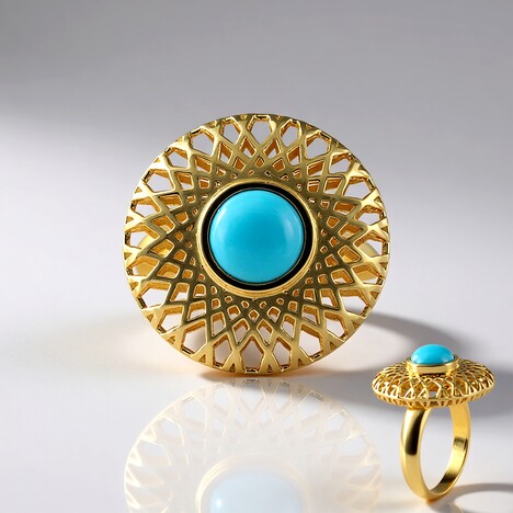 Anello in argento con Turchese Sleeping Beauty (MONOSONO COLLECTION)