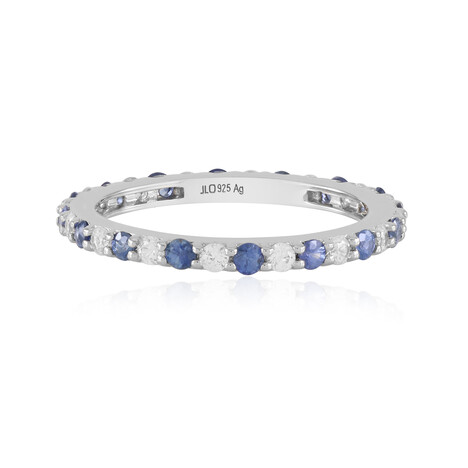 Blauer Ceylon-Saphir-Silberring