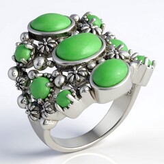 Anello in argento con Turchese Verde (Desert Chic)