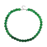 Green Agate Silver Necklace
