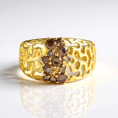 Anello in argento con Diamante Champagne I2 (Ornaments by de Melo)