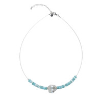 Collana in argento con Perla d'Acqua Dolce Bianca