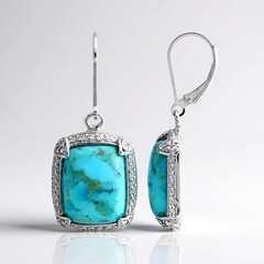 Orecchini in argento con Turchese Kingman Mohave Blu (Faszination Türkis)