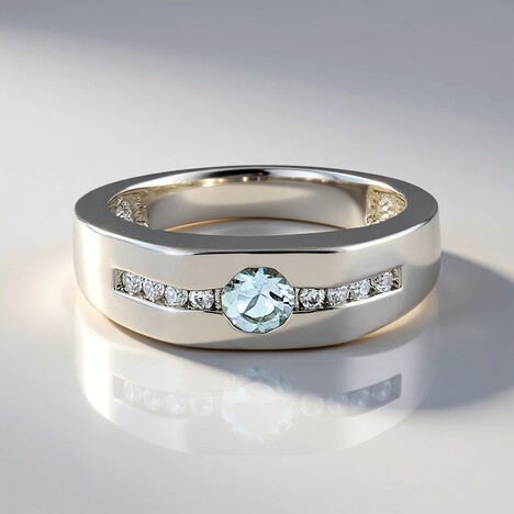 Anello in argento con Acquamarina Brasiliana