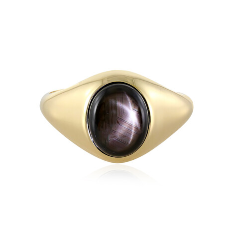 Gouden ring met een zwarte ster saffier