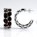 Boucles d'oreilles en argent et Grenat
