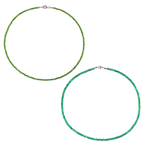 Edelstein-Silberhalsketten