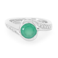 Anello in argento con Calcedonio Verde