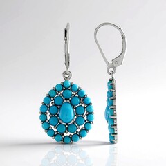 Boucles d'oreilles en argent et Turquoise Sleeping Beauty (Faszination Türkis)