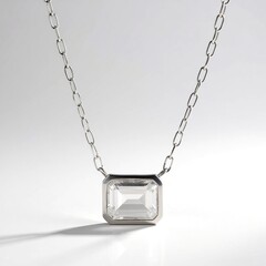 Collana in argento con Topazio Bianco