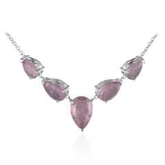 Purpurfarbener Pastell-Quarz-Silbercollier