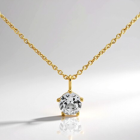 Collana in argento con Topazio Bianco
