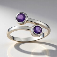 Anello in argento con Ametista Zambiana