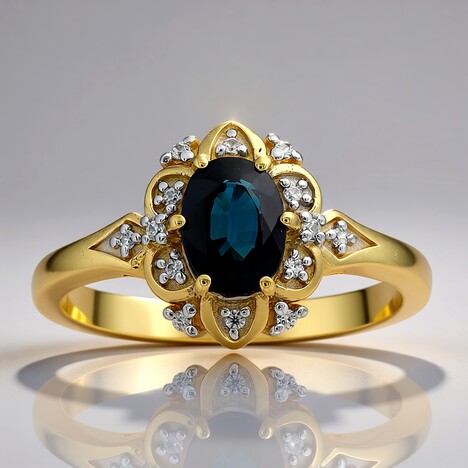 Anello in oro con Zaffiro blu Kings Plains