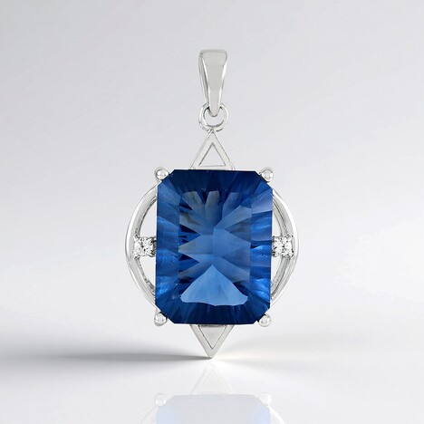 Pendentif en argent et Fluorite à couleur changeante