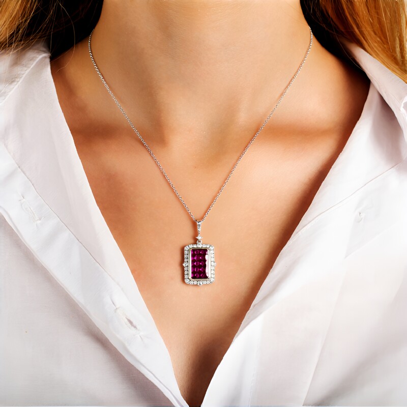 Collana in oro con Rubino Mozambico AAA (CIRARI)