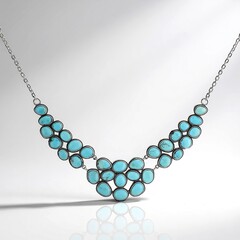 Collana in argento con Turchese Kingman Mohave Blu (Jones Lee)
