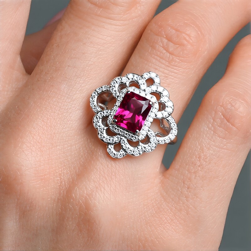 Nigerianischer Pinkfarbener Turmalin-Silberring