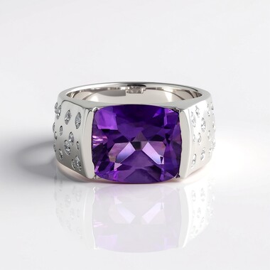 Bague en argent et Améthyste de Sibérie (de Melo)