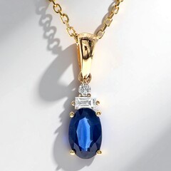 Collana in oro con Zaffiro Ceylon Blu (CIRARI)