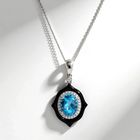 Collier en or et Onyx noir