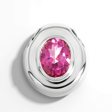 Zawieszka ze srebra platynowanego - Topaz różowy  (MONOSONO COLLECTION)