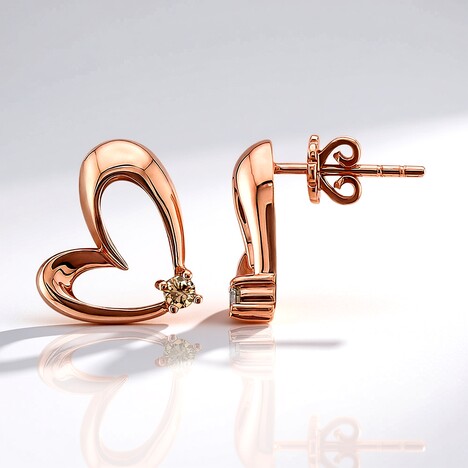 Orecchini in oro con Diamante Rose de France SI1 di Argyle (Annette)