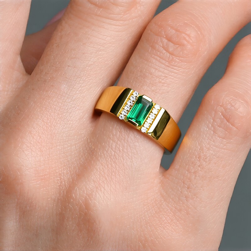 Grüner Benedito-Turmalin-Silberring (Adela Silber)