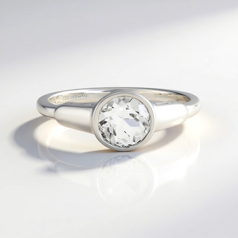 Anello in argento con Topazio Bianco